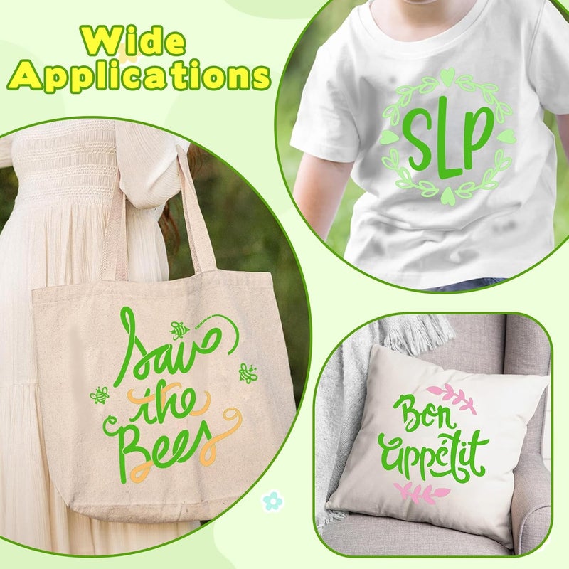 Tintnut Green HTV Heat Transfer Vinyl - 6 Sheets 12" x 10" Classic Green Heat Transfer Vinyl HTV Iron on Vinyl for T-Shirts Compatible with Cricut/Silhouette Cameo - Image 5